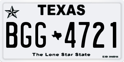 TX license plate BGG4721