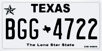 TX license plate BGG4722