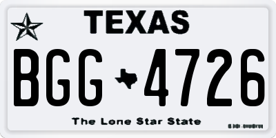 TX license plate BGG4726