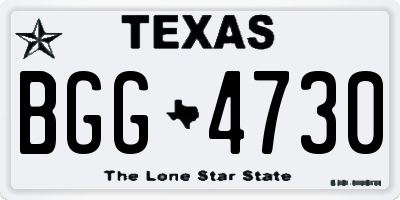 TX license plate BGG4730