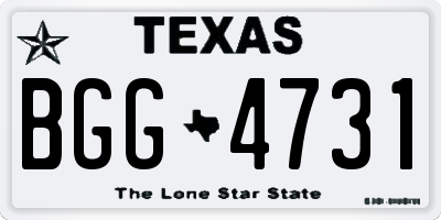TX license plate BGG4731
