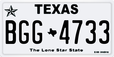 TX license plate BGG4733