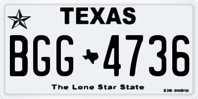 TX license plate BGG4736