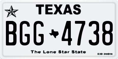 TX license plate BGG4738
