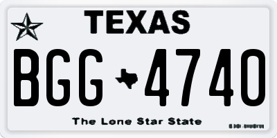 TX license plate BGG4740