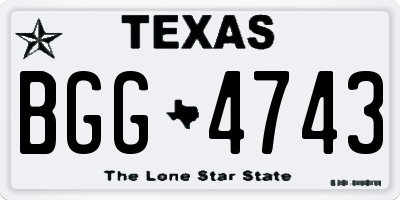 TX license plate BGG4743