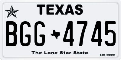 TX license plate BGG4745
