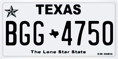 TX license plate BGG4750