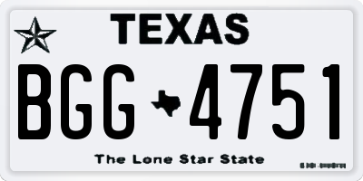 TX license plate BGG4751