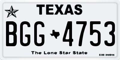 TX license plate BGG4753