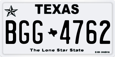 TX license plate BGG4762