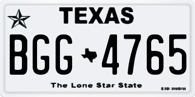 TX license plate BGG4765