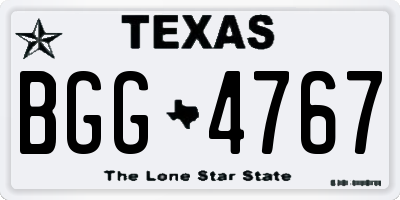 TX license plate BGG4767