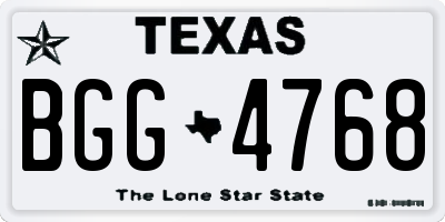 TX license plate BGG4768