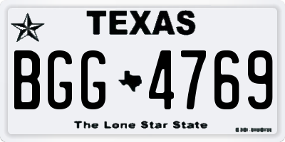 TX license plate BGG4769