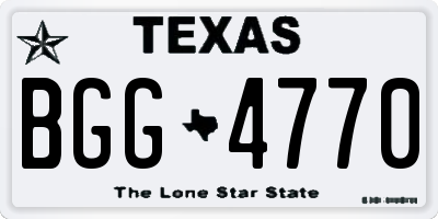 TX license plate BGG4770