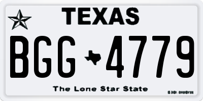TX license plate BGG4779