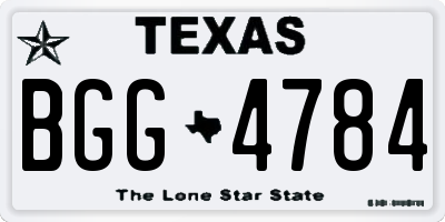 TX license plate BGG4784