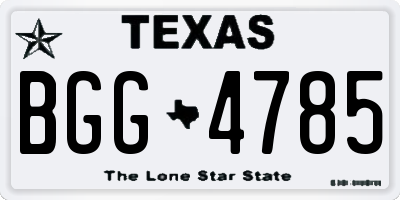 TX license plate BGG4785
