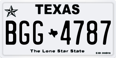 TX license plate BGG4787