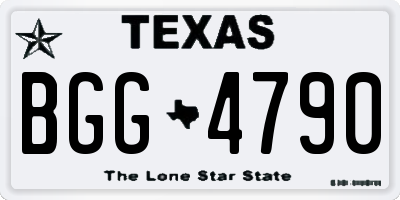 TX license plate BGG4790