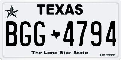 TX license plate BGG4794