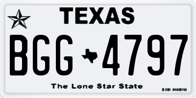 TX license plate BGG4797