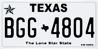 TX license plate BGG4804