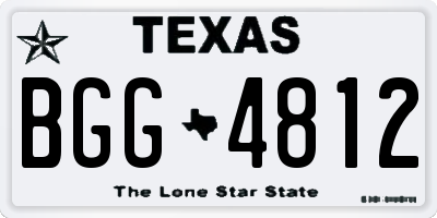 TX license plate BGG4812