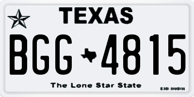 TX license plate BGG4815