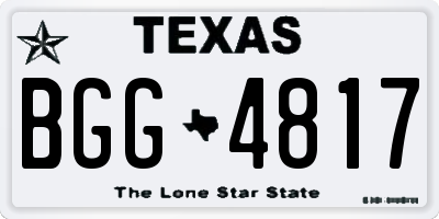 TX license plate BGG4817