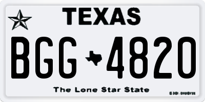 TX license plate BGG4820