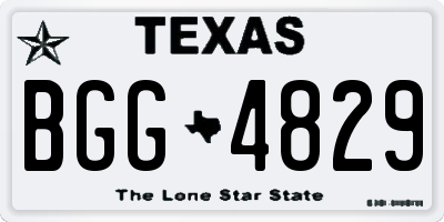 TX license plate BGG4829