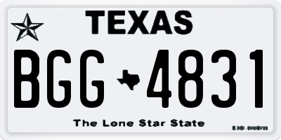 TX license plate BGG4831