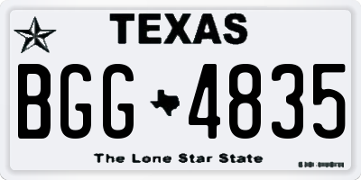 TX license plate BGG4835