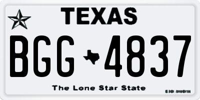 TX license plate BGG4837