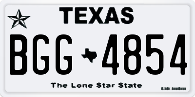 TX license plate BGG4854