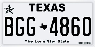 TX license plate BGG4860