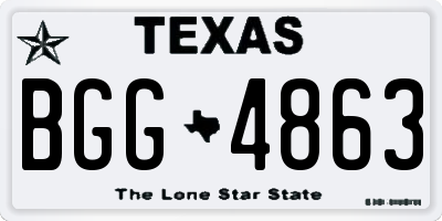 TX license plate BGG4863