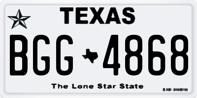 TX license plate BGG4868