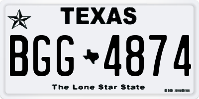 TX license plate BGG4874