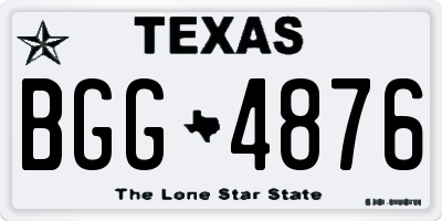 TX license plate BGG4876