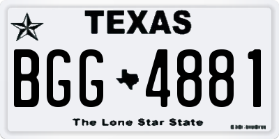 TX license plate BGG4881