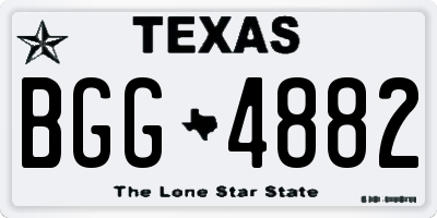 TX license plate BGG4882
