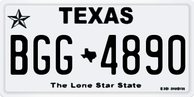 TX license plate BGG4890
