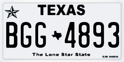 TX license plate BGG4893