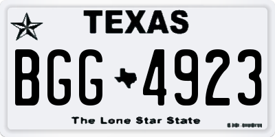 TX license plate BGG4923