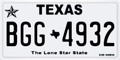TX license plate BGG4932