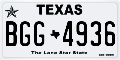 TX license plate BGG4936