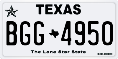 TX license plate BGG4950